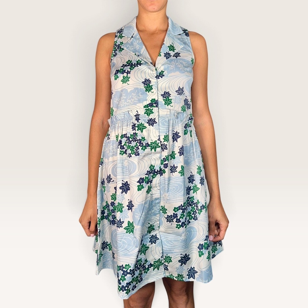 Tuckernuck Provence Breeze Sleeveless Royal Shirt Dress XS NWT Old Money Preppy